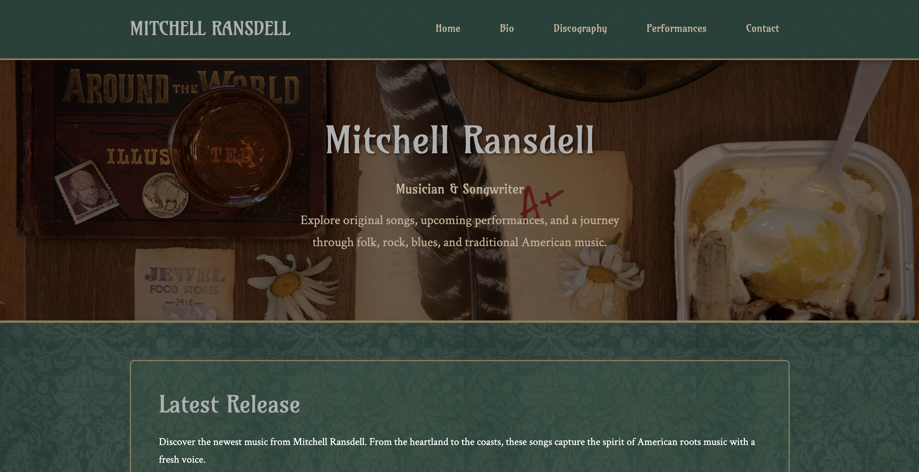 Ransdell musician website — listening-first site updated between sessions